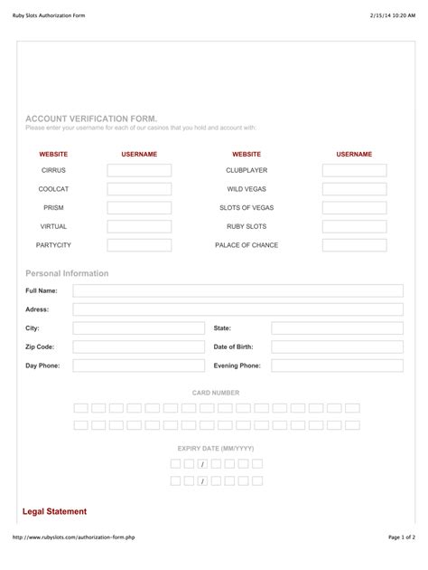 ruby slots authorization form